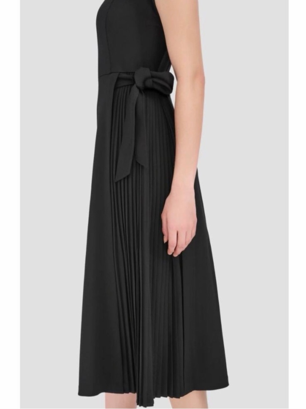 Calvin Klein Black Cap-Sleeve Midi Dress with Side Tie - Picture 4 of 11